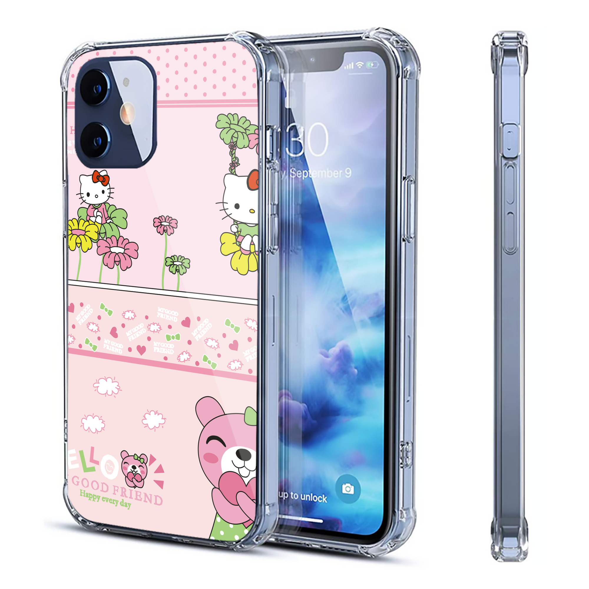 （画像用） Hello Kitty ハローキティ 【iPhone 12シリーズ対応】透明スマホケース（クリアソフトケース）